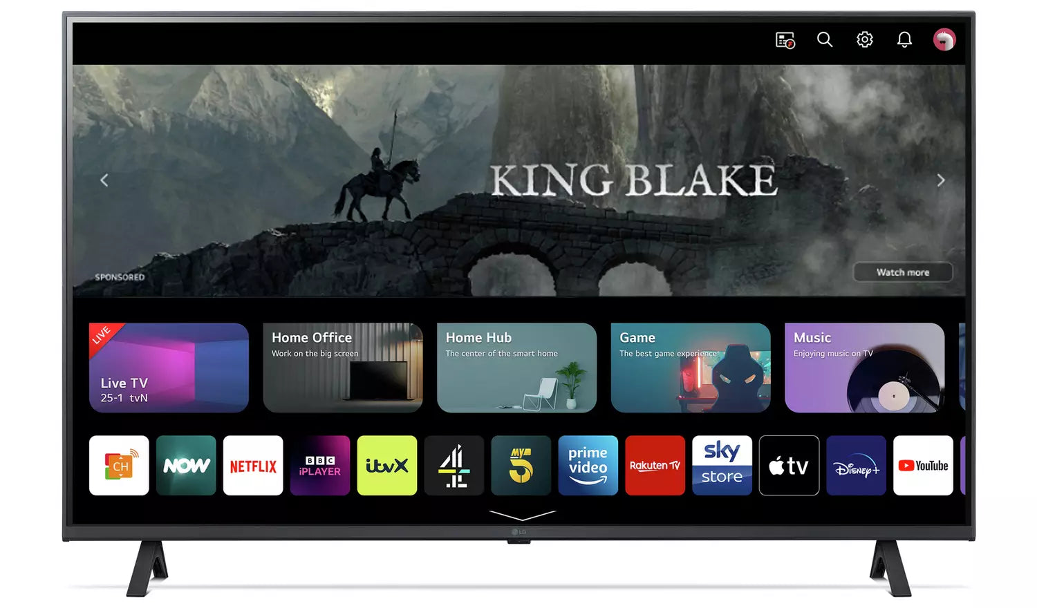 LG 43UR78006LK TV 109.2 cm (43") 4K Ultra HD Smart TV Wi-Fi Black