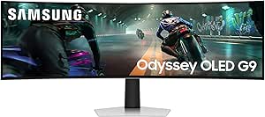 Samsung 49" Odyssey OLED G93SD DQHD, 240Hz Gaming Monitor, 124.5 cm (49"), 5120 x 1440 pixels, Dual QHD, OLED, 0.03 ms, Silver