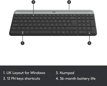 LOGITECH MK470 Wireless Keyboard and Mouse Set - Graphite