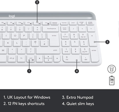 Slim Keyboard+Mouse Combo MK470 OFFWHITE