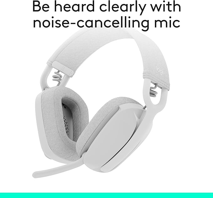 Logitech Zone Vibe 100, Wireless, Calls/Music, 185 g, Headset, White