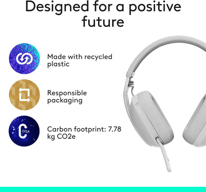 Logitech Zone Vibe 100, Wireless, Calls/Music, 185 g, Headset, White