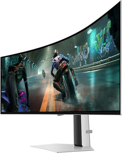 Samsung 49" Odyssey OLED G93SD DQHD, 240Hz Gaming Monitor, 124.5 cm (49"), 5120 x 1440 pixels, Dual QHD, OLED, 0.03 ms, Silver